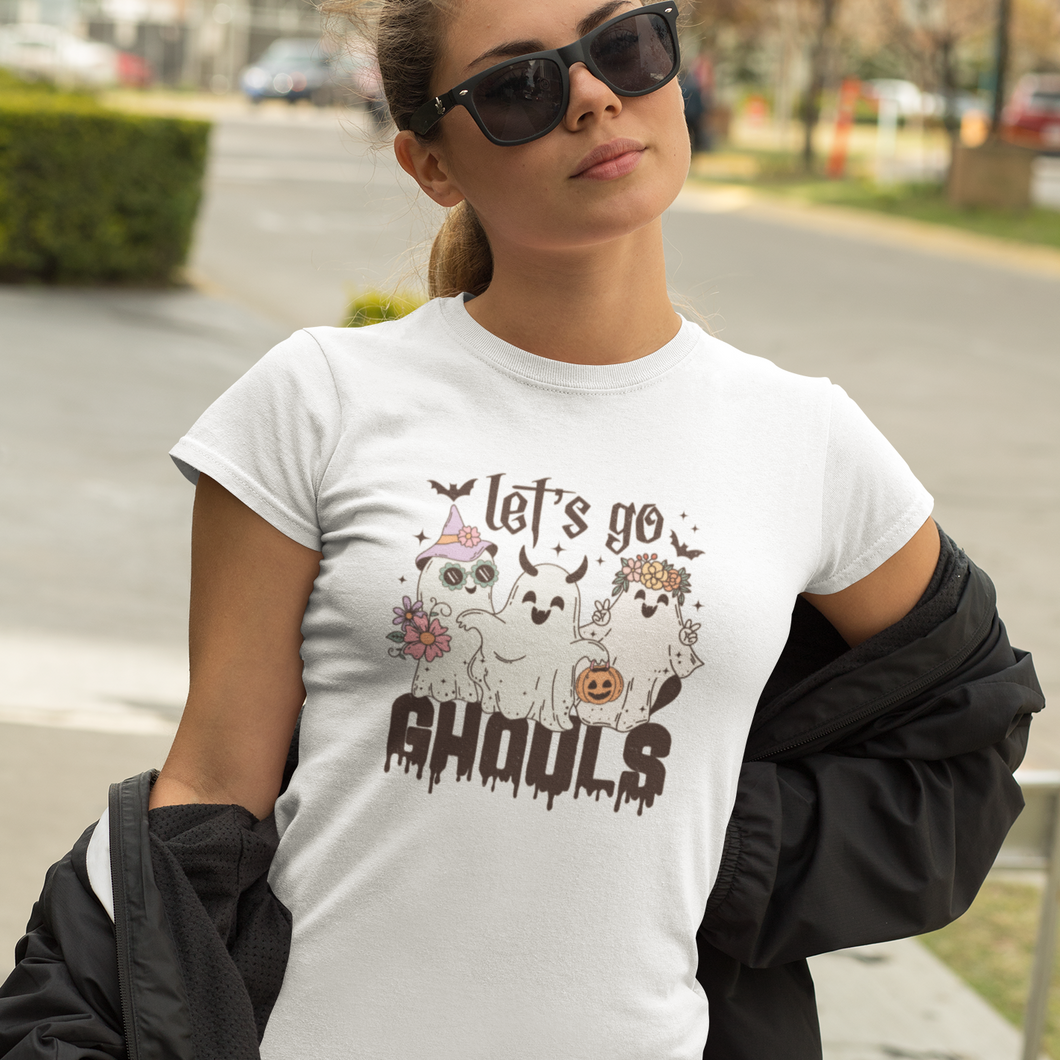 Lets Go Ghouls Retro Halloween Tee